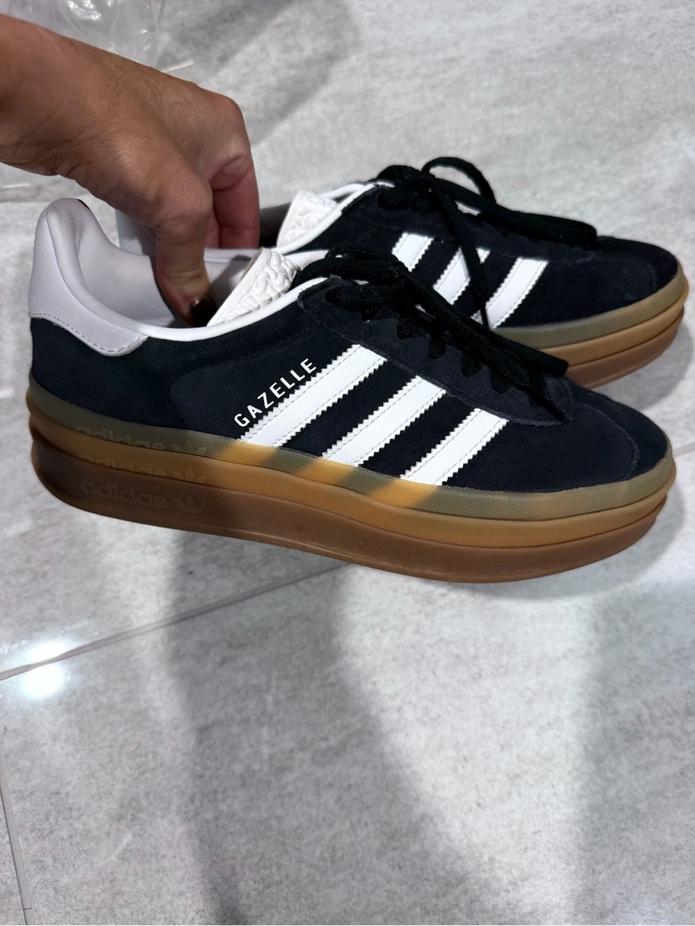Adidas Gazelle black suede size 7.5